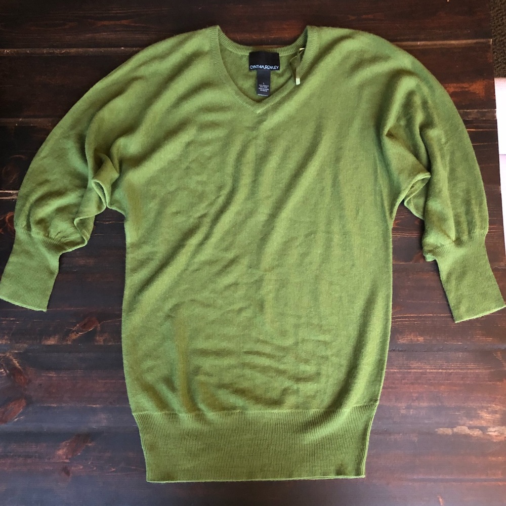 Olive green size large tunic style sweater